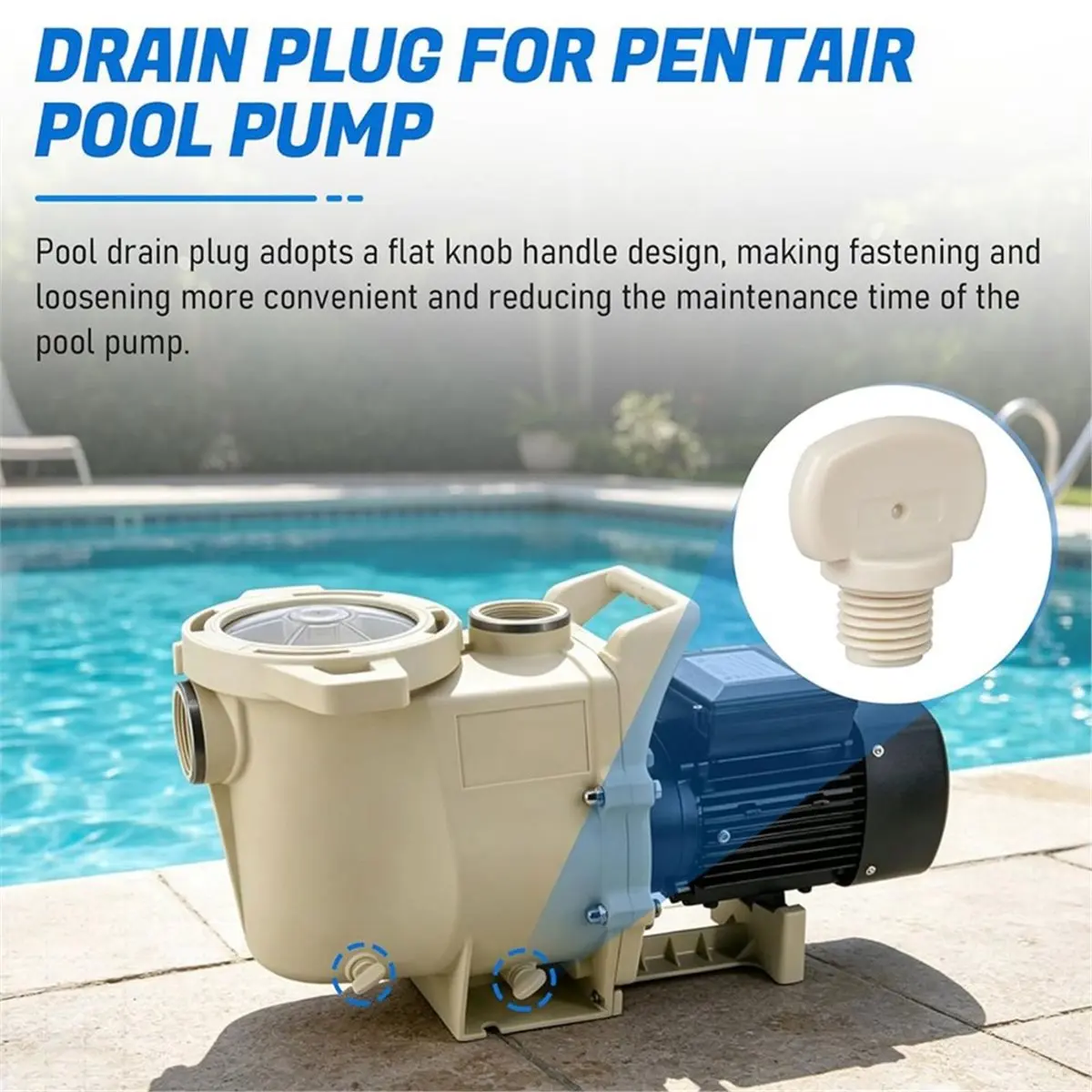 POPULAR-4 Pack Pool Pump Drain Plug 071131 Replacement for Whisperflo Intelliflo , Pool Pump Drain Plug Pump Parts