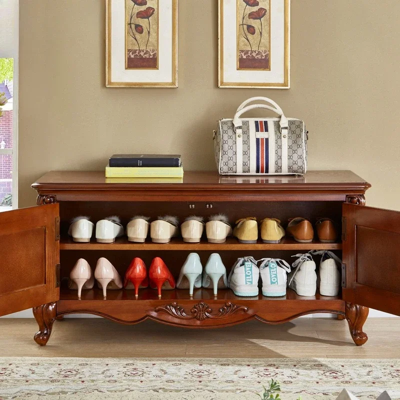 Picture 4: Shoe changing stool American solid wood shoe stool, sofa stool