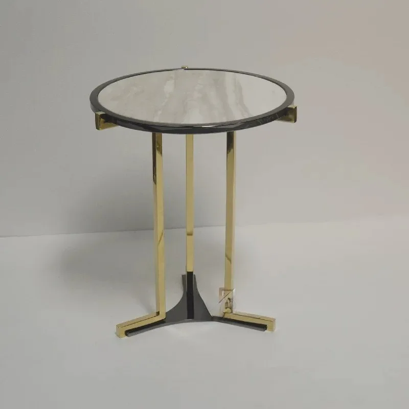 round tables on the side of the sofa, simple and modern marble round edges, the designer is a two-color small coffee table
