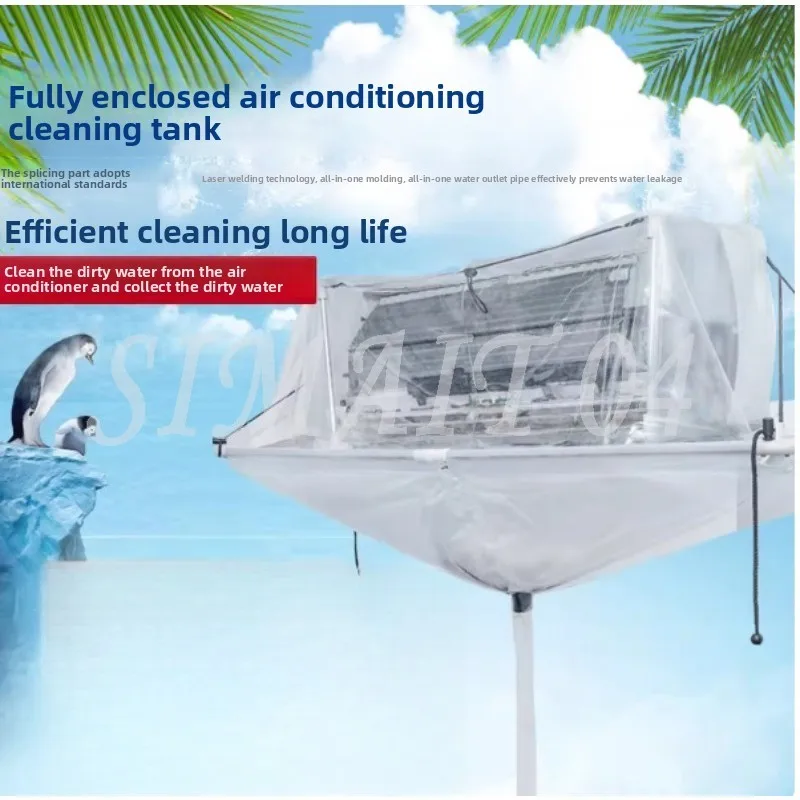 Air Conditioner Cleaning Washing Tool, Ceiling Wall Mounted, PVC Totally Enclosed Air Conditioning Cleaner, Washing Tool Cover