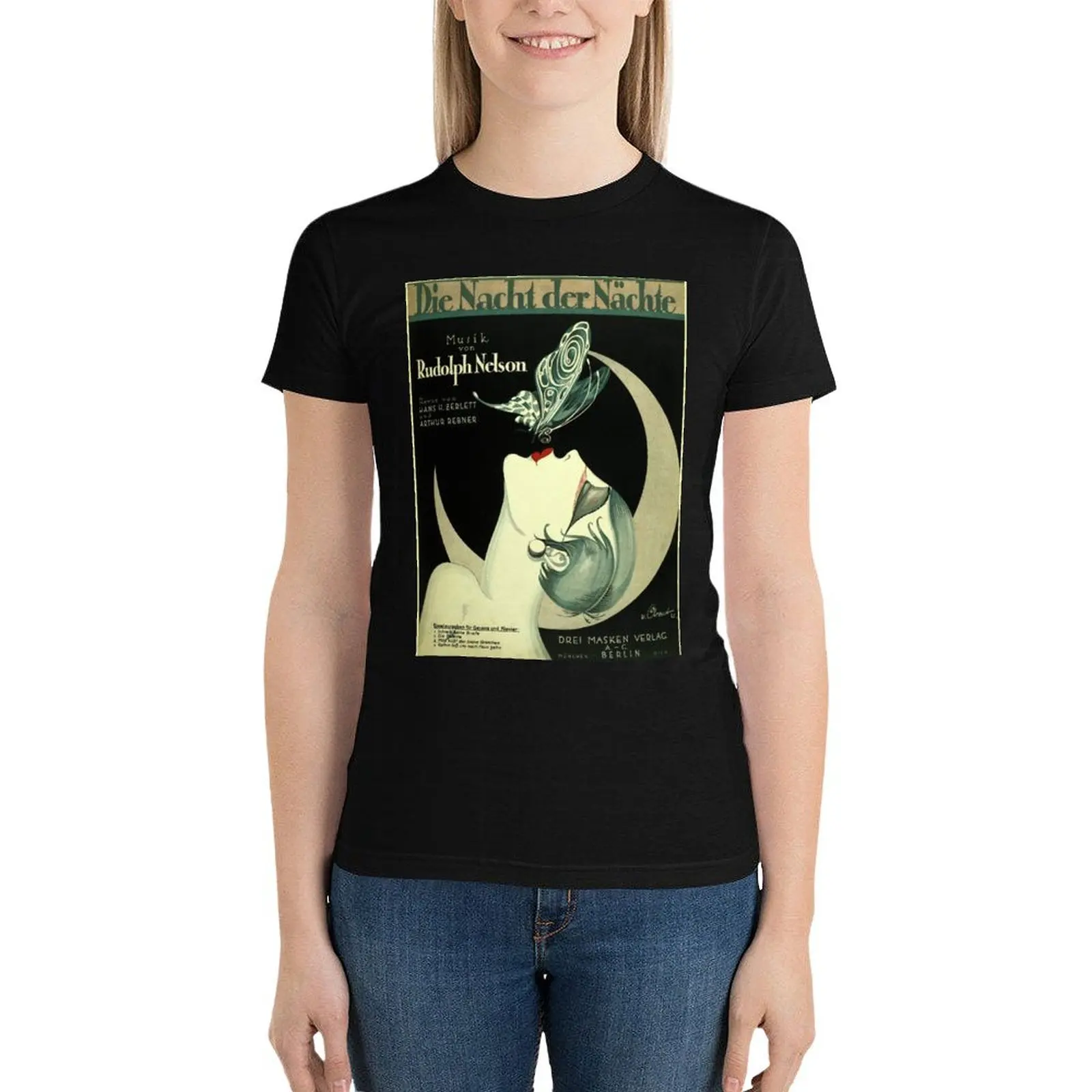 Vintage Art Deco Song Sheet T-Shirt shirts graphic tees Aesthetic clothing vintage clothes Women's tee shirt