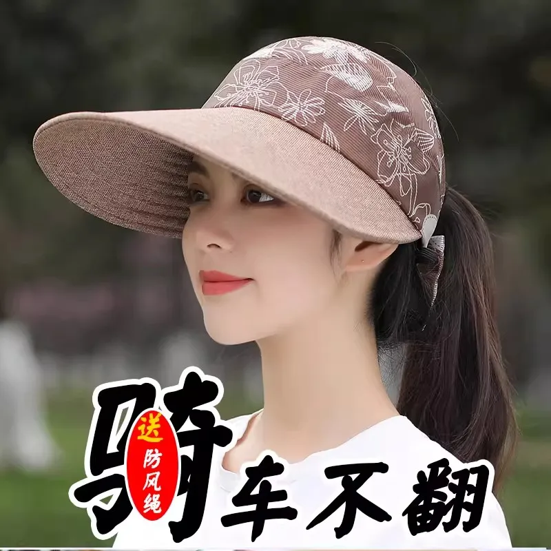 chapeau-de-soleil-d'ete-pour-femme-protection-uv-visiere-ouverte-couvre-visage-cyclisme-anti-retournement-respirant-leger