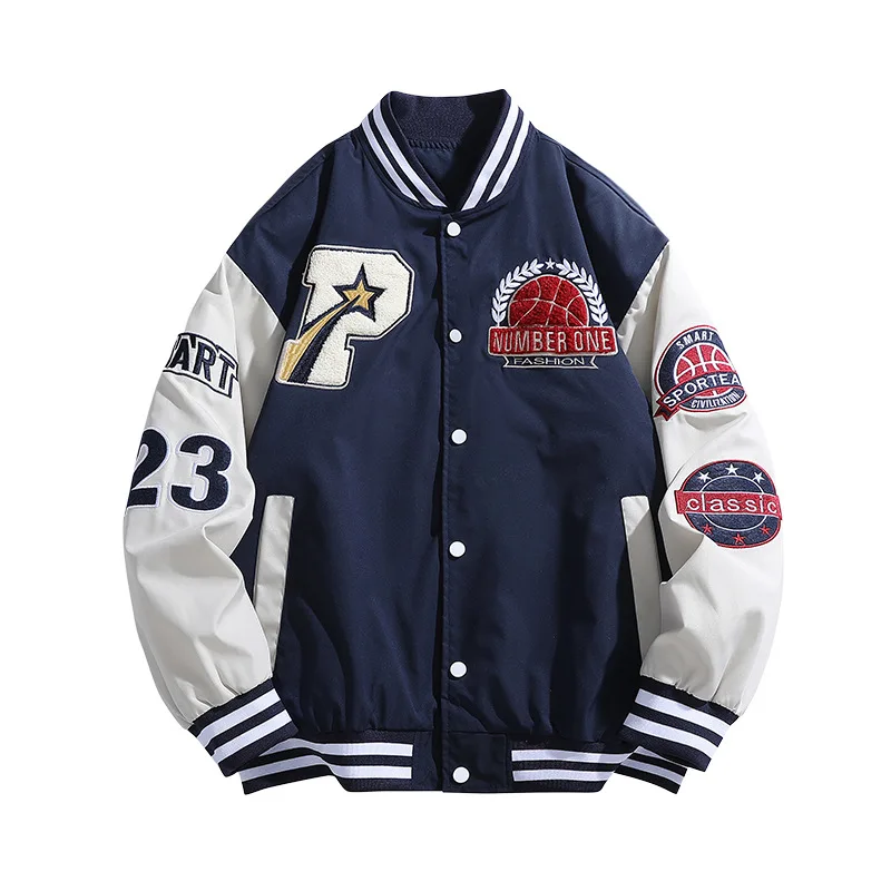 

OIMG baseball jersey American retro autumn winter youth embroidered jacket men's college style couple pilot picky man