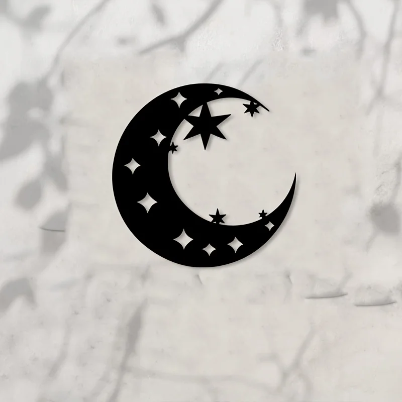 CIFBUY Lunar Phases Metal Wall Art Iron Mural Plaque for Astronomy Enthusiasts Night Owl Room Celestial Cycle Cosmic Decor