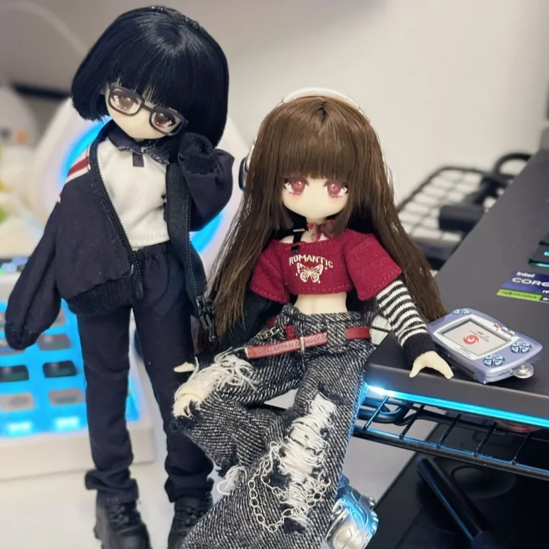 Genuine Momotale Mjd Movable Doll 1/8 16cm Bjd Dolls Anime Action Figure Toys Joint Movable Body Desktop Ornament Holiday Gift