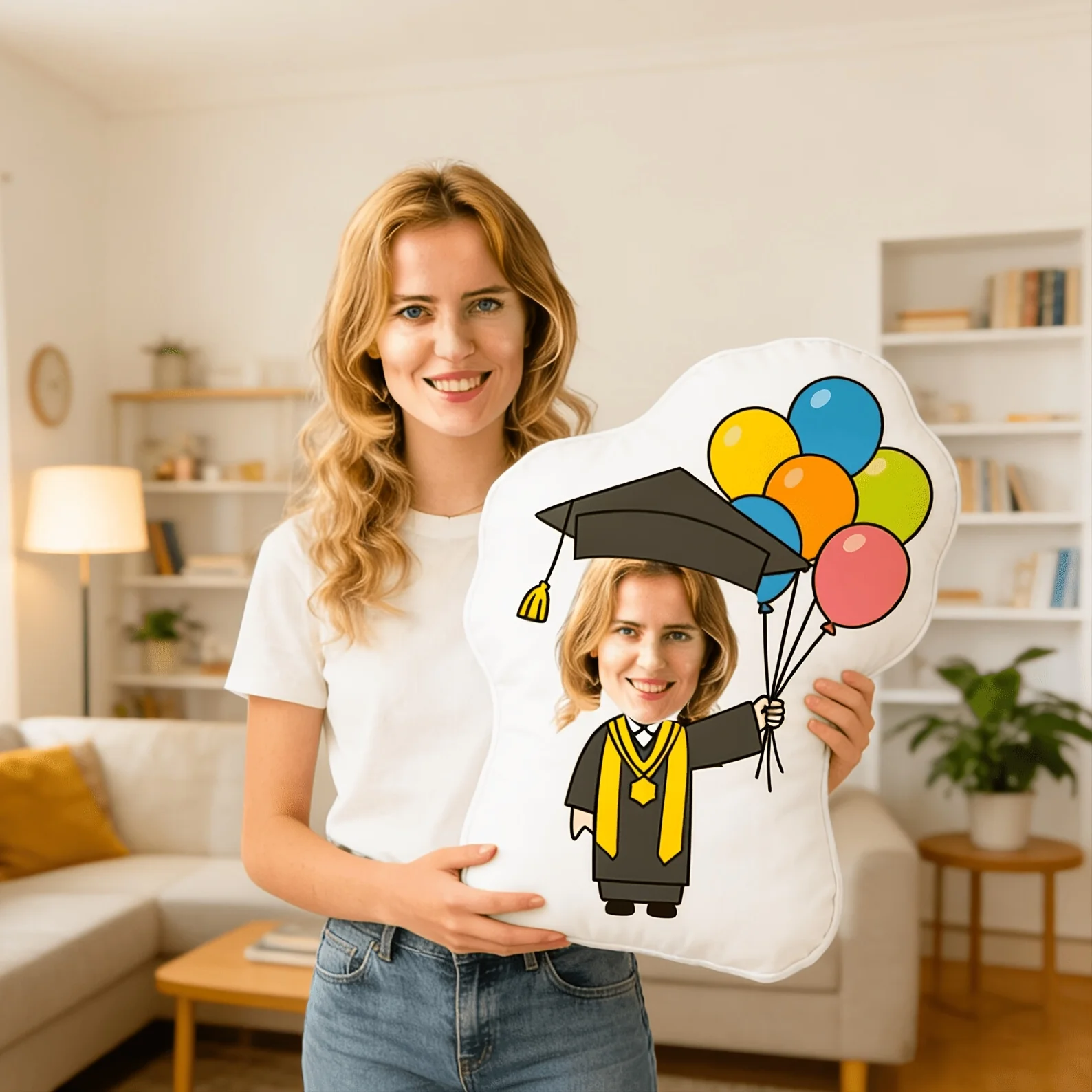 Custom Graduation Gown Pillow Personalized Photo Body Pillow Q Version Funny Design Plush Cushion for Sofa Bed Car Gift
