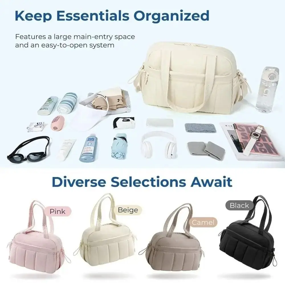 حقيبة سفر ذات سعة كبيرة من القماش الخشن على شكل سحابة مقاومة للماء حقيبة سفر خفيفة الوزن وفصل جاف ورطب #5