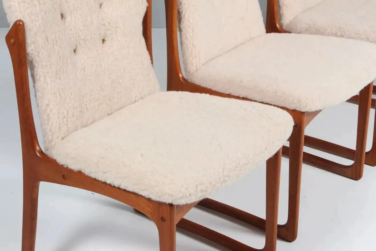 Creative Lamb Fleece Chair Internet celebrity ins Vintage Single Chair Wabi Sabi Home Back Chair