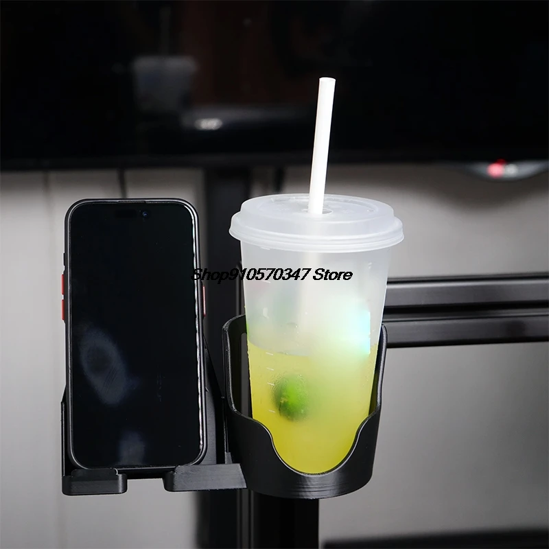 Aluminum Profile Sim Rig Cup & Phone Holder SIM Racing Simulator Cockpit Water Cup Mount Mobile Support Bracket