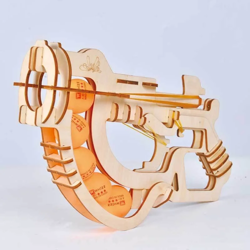 

Rubber Band Guns Toys 3D Wooden Puzzle DIY Assembly Gun Model Educational Toys For Ping Pong Weapon