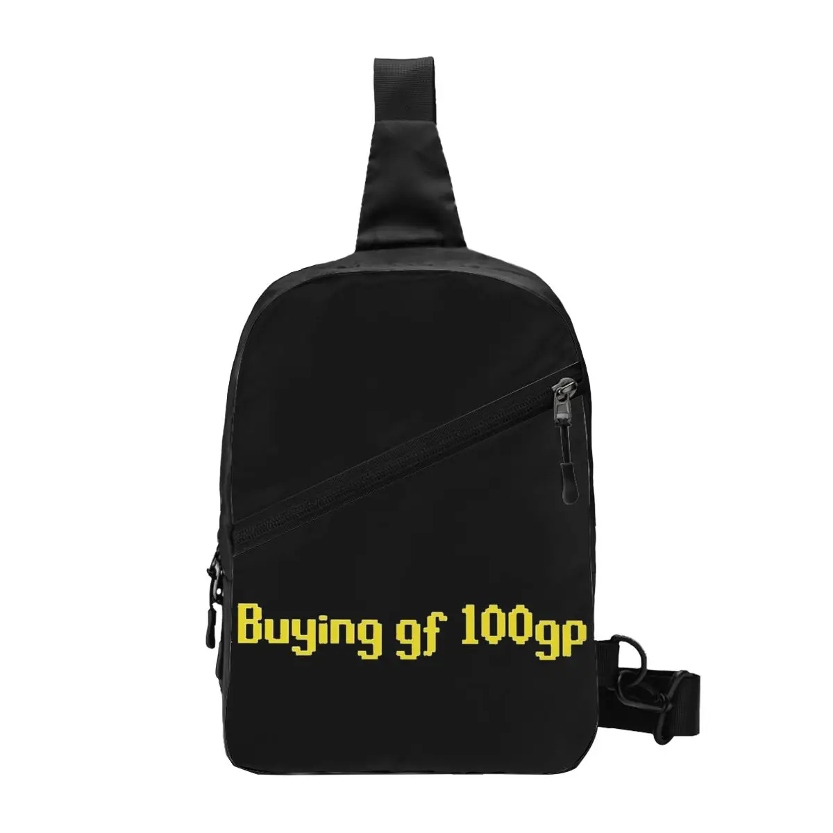 RuneScape _Buying Gf 100gp_ Meme Chest Bag Men Sling Crossbody Backpack Chest Bag Travel Hiking Daypack Shoulder Bag