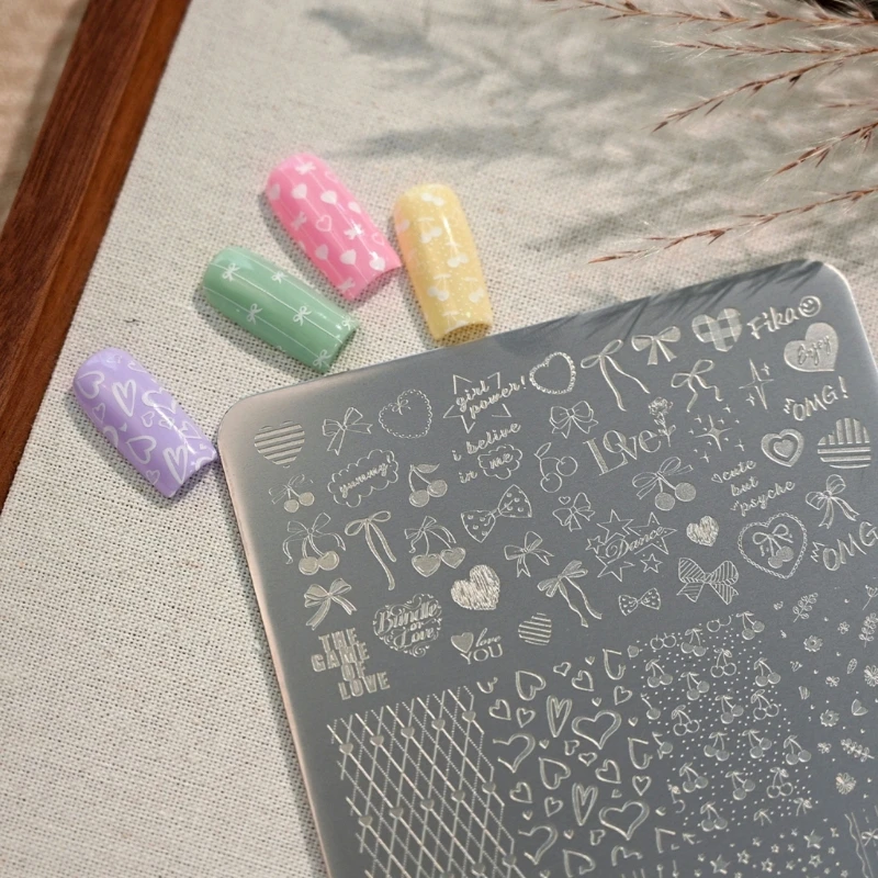 

Stamping Tool Stainless Steel Plate for Creative Lace Bowknot Heart Designs