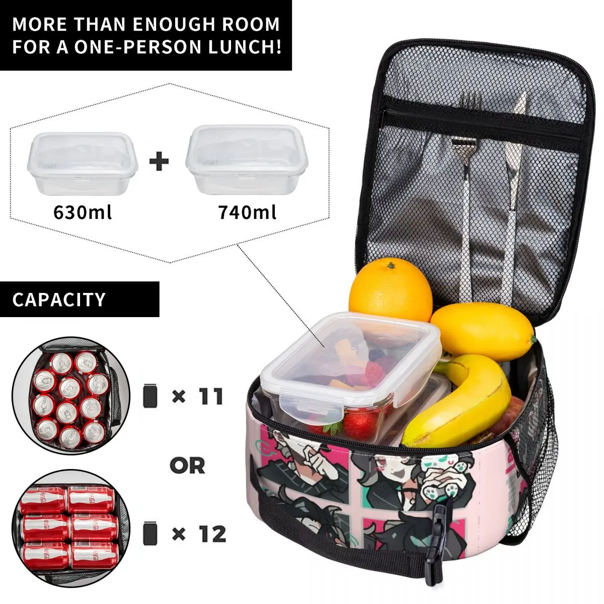 Cute Comic The Coffin Of Andy And Leyley Game Ashley Andrew Insulated Lunch Bags Thermal Bag Tote Lunch Box Food Storage Bags