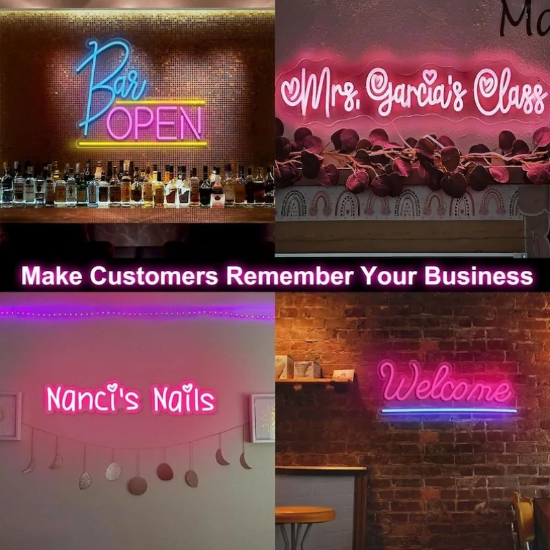 Custom Neon Signs Customised Wedding Signs Personalized Name Sign Backdrop Party Birthday Shop Logo LED Light Bedroom Decor