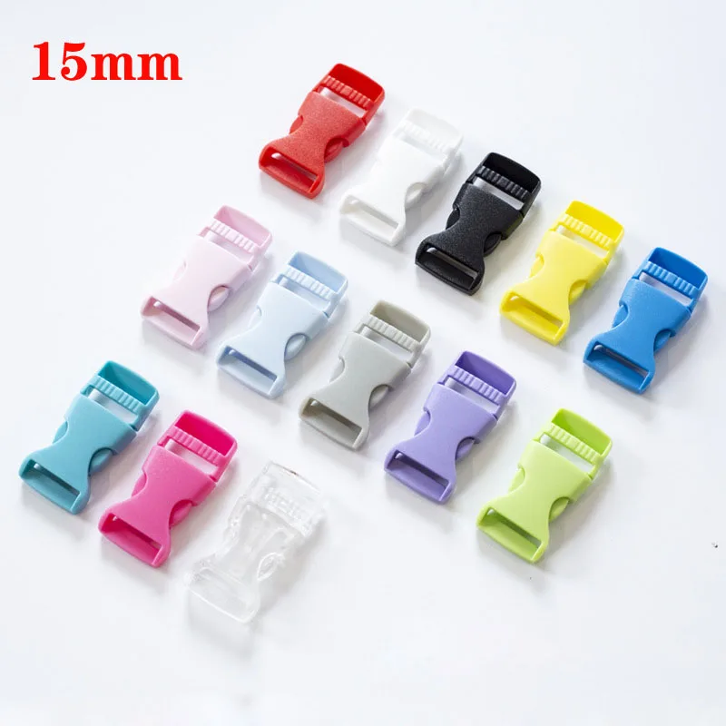 100Pcs 15mm Release Buckles For Paracord Bracelet Plastic Buckle Dog Collar DIY Craft Accessories 13 Colors