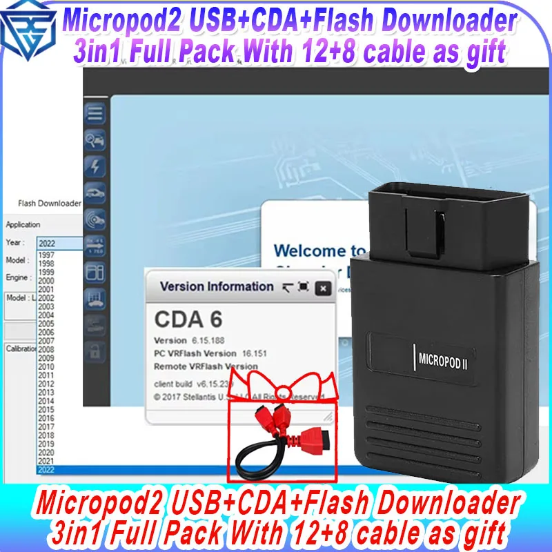 

CDA6 CDA 6.15.188 Newest Engineering Software Support MicroPod 2 for FLASH Downloader AND VIN EDITING for DODGE / CHRYSLER/ JEEP