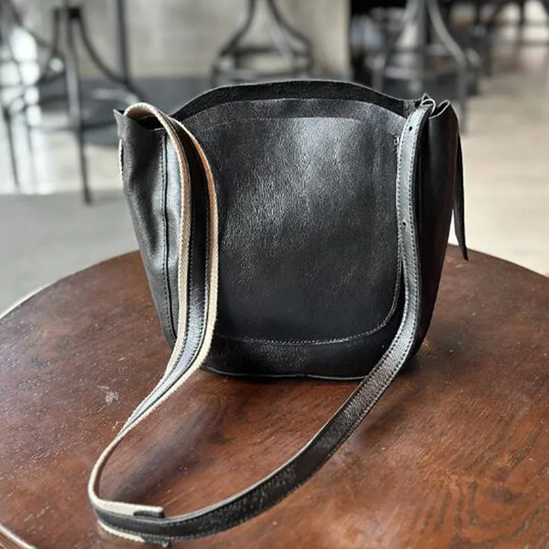 Garbowana torba crossbody ze skóry bydlęcej koreańska skórzana torebka luksusowy Design torby na ramię Crossbody na telefon w stylu Vintage