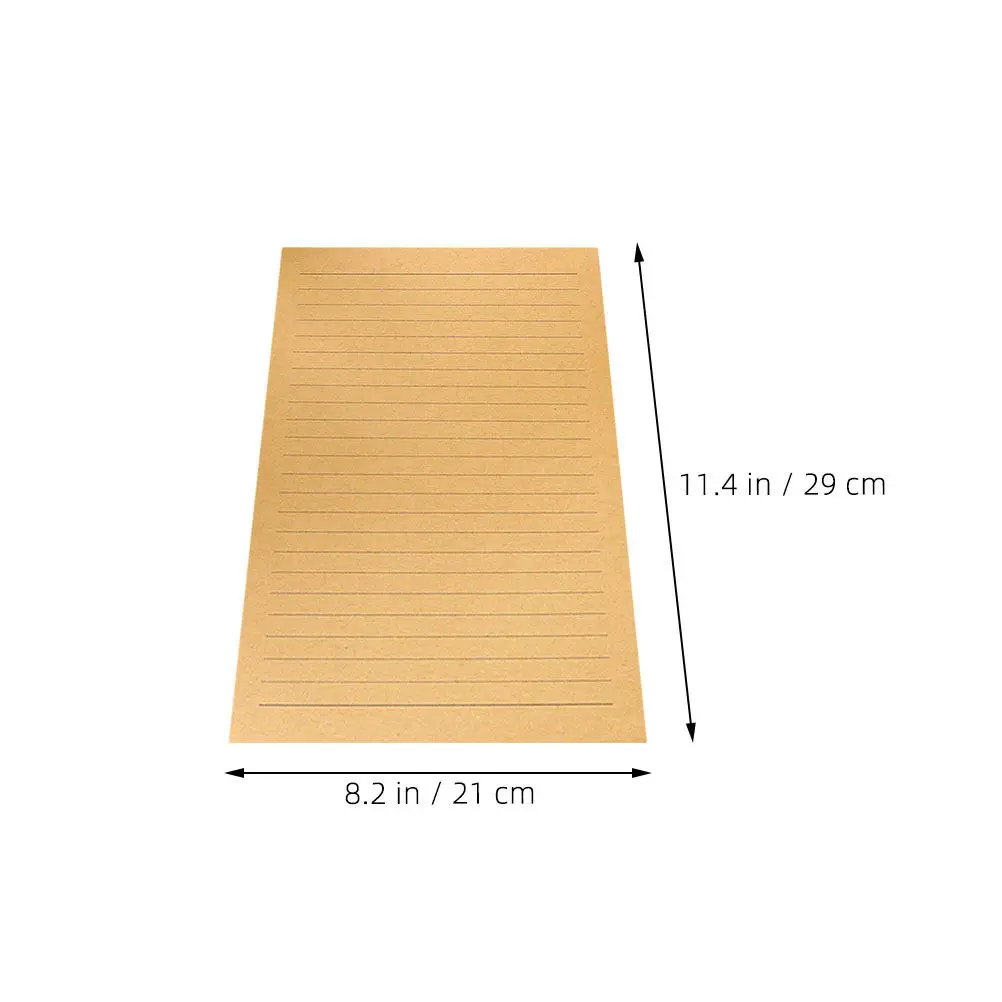 50Sheets Vintage Lined Kraft Paper Letter Writing Paper Retro Stationery Set for Creative Writing Invitations Journaling Home