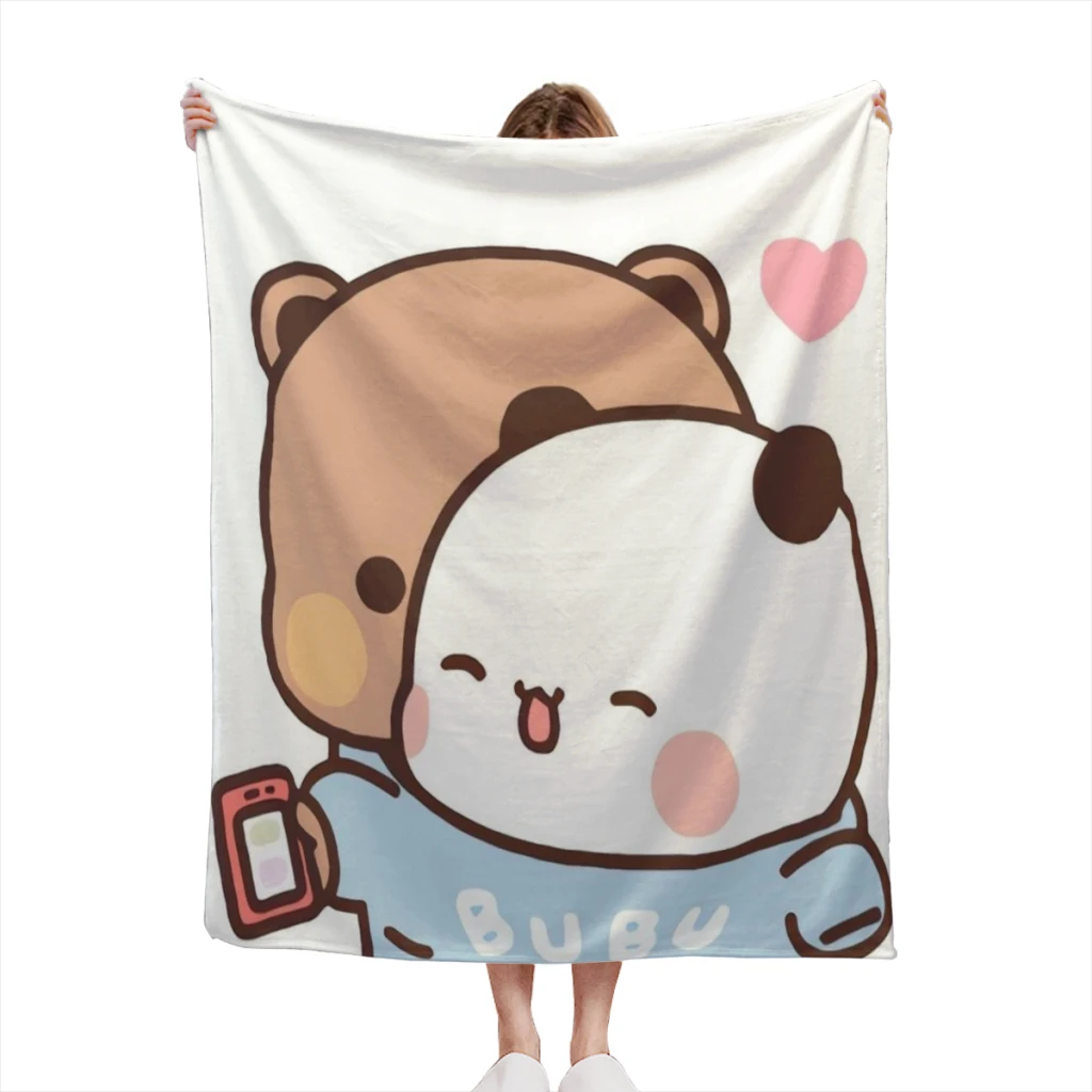 

Panda Bear Hug Bubu Dudu Summer Blanket Thin Blanket Comforter Flannel Soft throw Blankets Warm Home