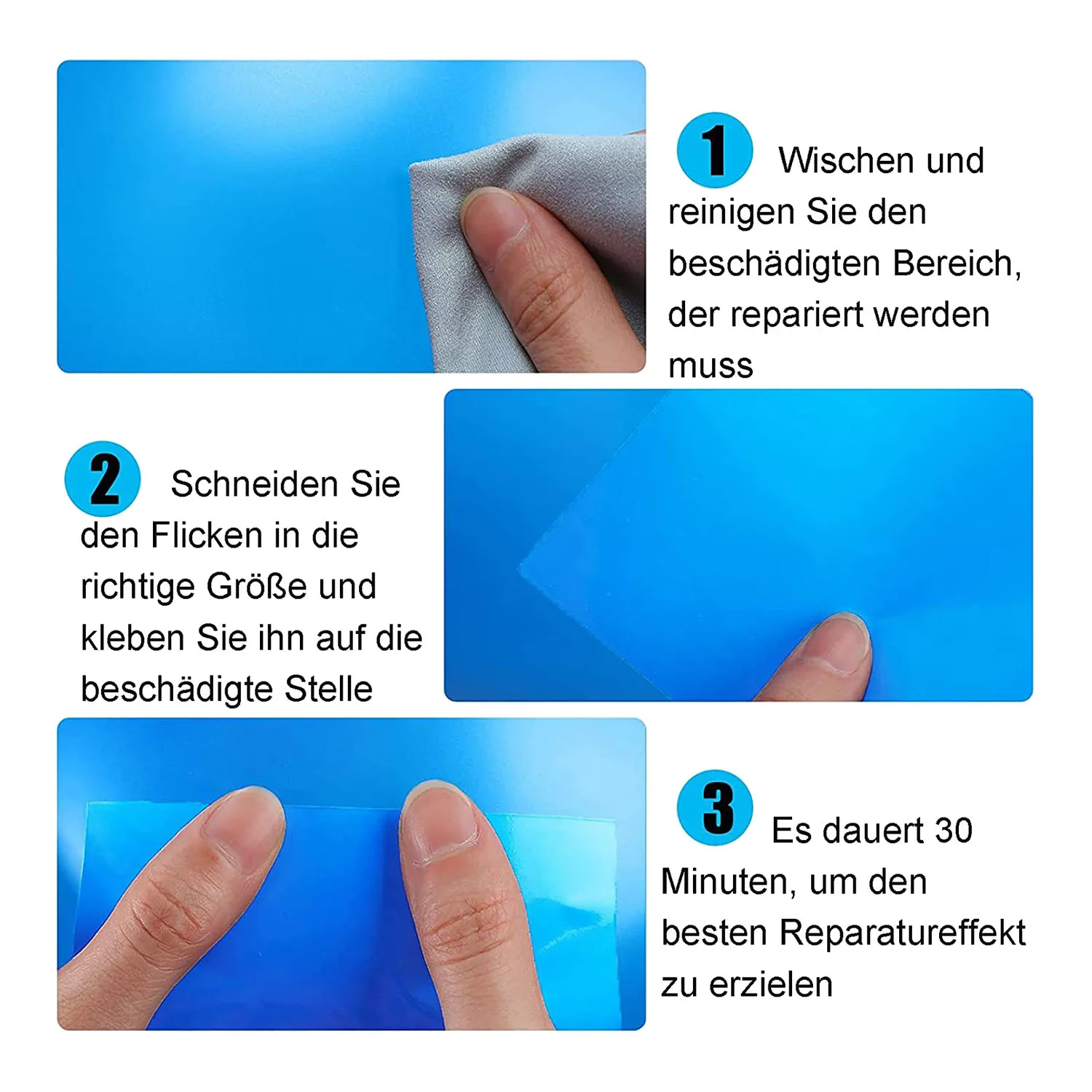 رقع إصلاح ذاتية اللصق T71C لحمامات السباحة، عبوة مكونة من 10 أدوات إصلاح حمام السباحة البلاستيكية، حمام سباحة إصلاح تحت الماء ذاتي اللصق