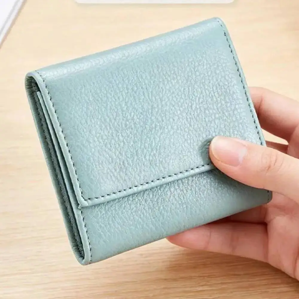 Fashion Woman Purse Genuine Leather Short Wallet For Women Foldable Purse For Lady Wallet Female Card Holder Woman Wallet