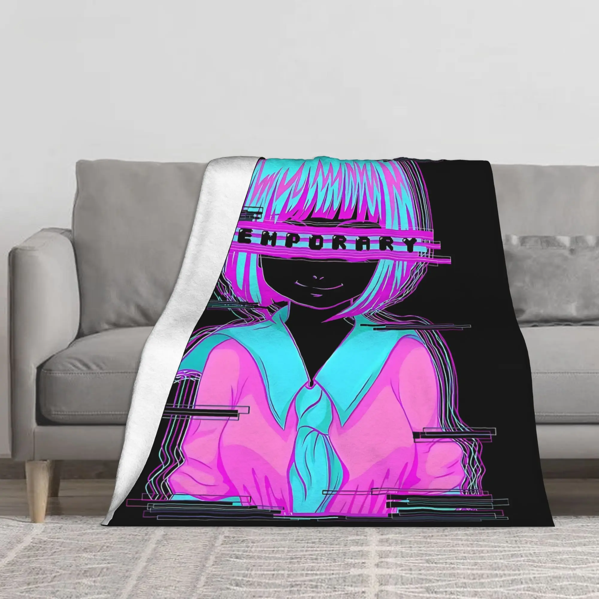 1PC cyber yandere girl Blanket Throw Blanket Novelty Warm Blanket All Season Gift