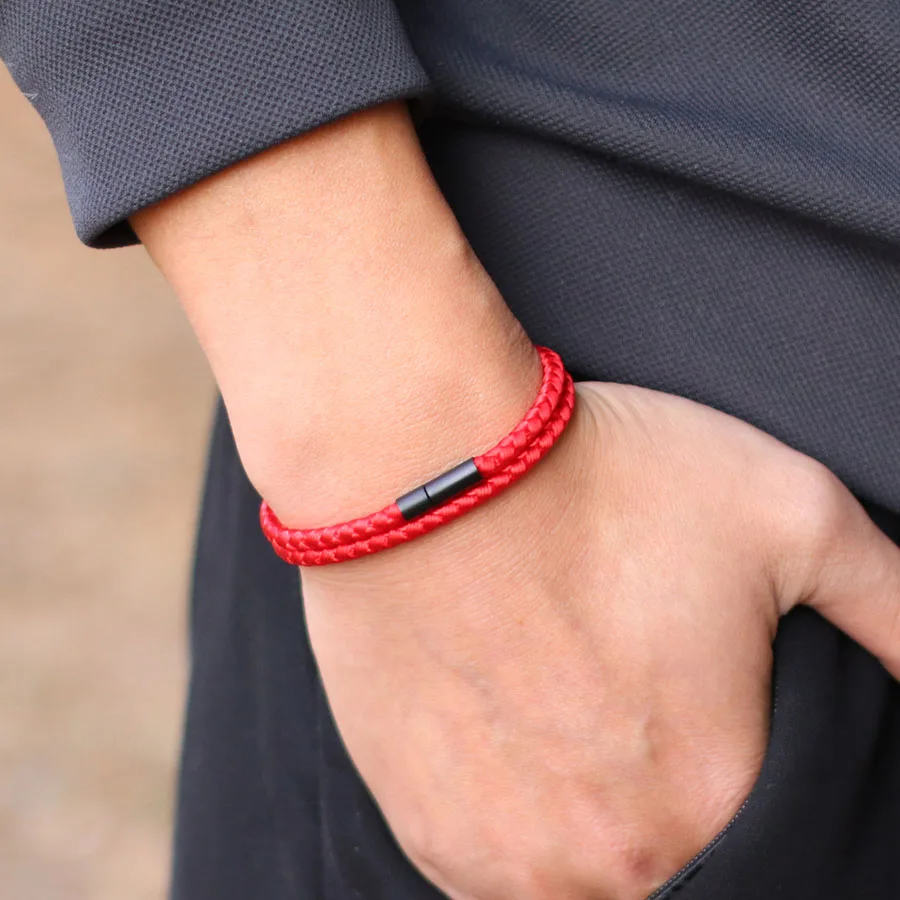 Simple Style Men Bracelet Grade A Keel Rope Bilayer Wrap Braslet Bangle Homme Outdoor Nautical Survival Braclet Boyfriend Gift image 3