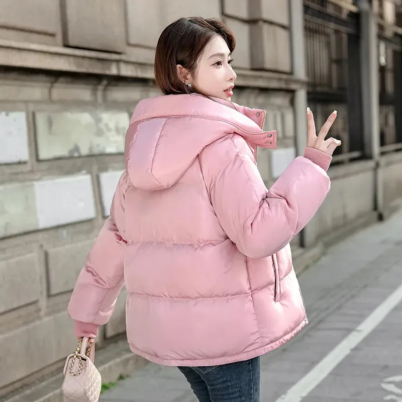 Down Cotton-padded Women\'s Winter 2025 New Female Student Short Coat Korean Version Of Loose Jacket Padded Bread Parkas Overcoat