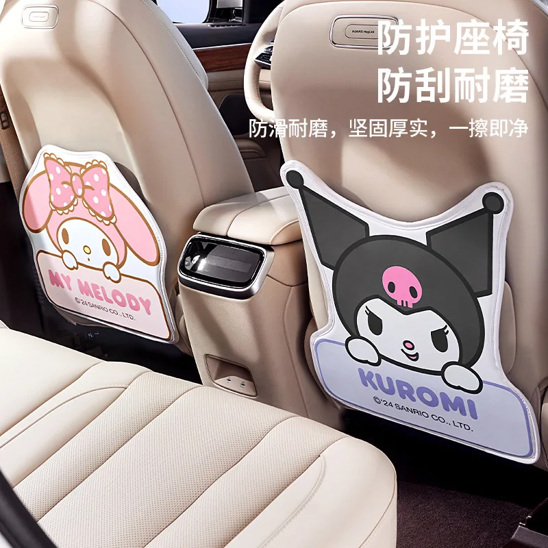 Kawaii Kuromi Car Chair Back Anti Kick Pad Sanrioed Anime Cinnamoroll Cartoon Anti Dirty Protective Pad Car Decorative Supplies