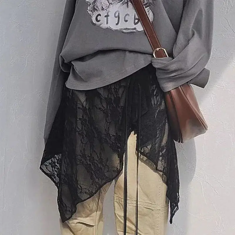 french-lace-up-ort-fart-curtain-skirt-spring-layered-cleanfit-sle-women's-orts-pants-pvc-material-for-middle-aged-women