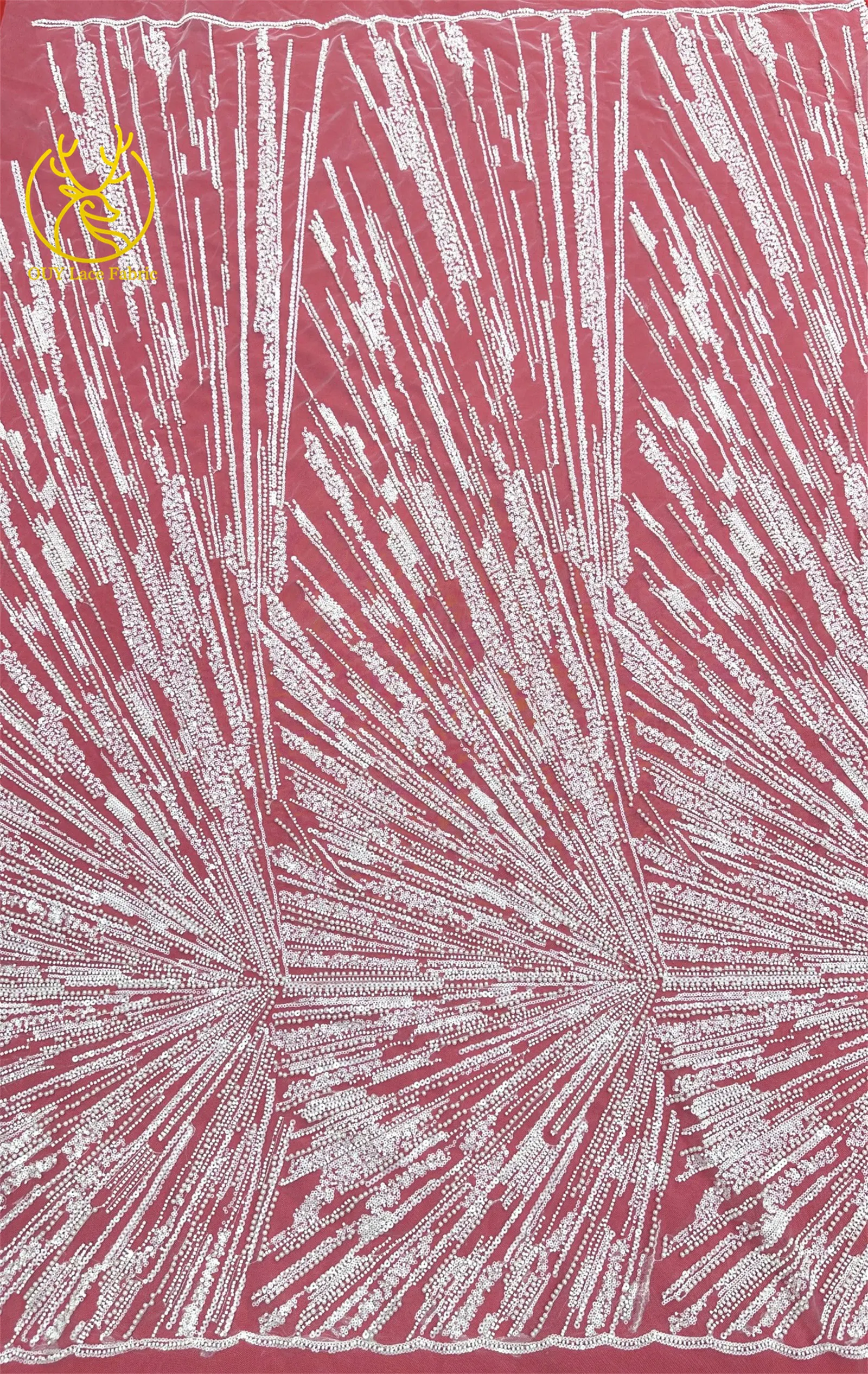 Afrikanischer Perlen-Spitzenstoff 2026 Heißer Verkauf Nigeria Französischer Tüll-Pailletten-Spitzenstoff für Party-Abendkleid-Nähmaterial 5 Yards – Detail 18