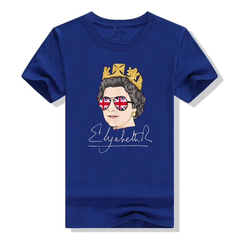 Elizabeth II ER Queen British Crown Engalnd Union Jack T-Shirt Commemorate Gifts Streetwear Graphic Tee Tops for Women Men