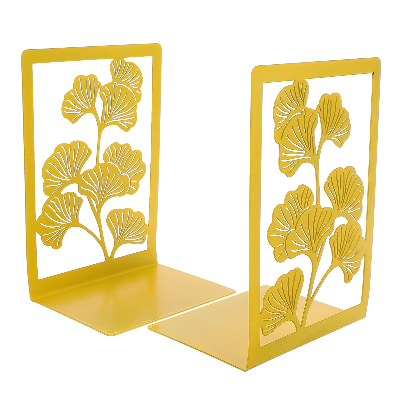 2 Pcs Ginkgo Leaf Bookends Holders Decor Exquisite Stands Convenient Multi-function Desktop