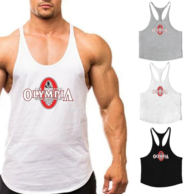 Suspender men's gym top muscle men's I-shaped vest cotton loose gym clothes sleeveless sweatshirt stringer vest bodybuilding