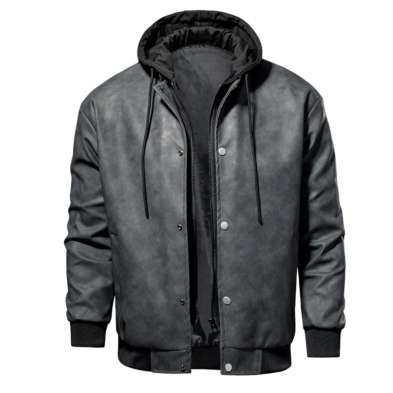 

Korean Style Men's Jacket New Men's Hooded Autumn Jacket New American Style Fake Two-piece Retro Style Men's Casual Jacket