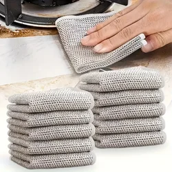 10/20pcs Non Scratch Wire Dishcloth Multifunctional Dish Rags For Washing Dishes Reusable Steel Wool Scrubber For Kitchen Cleani