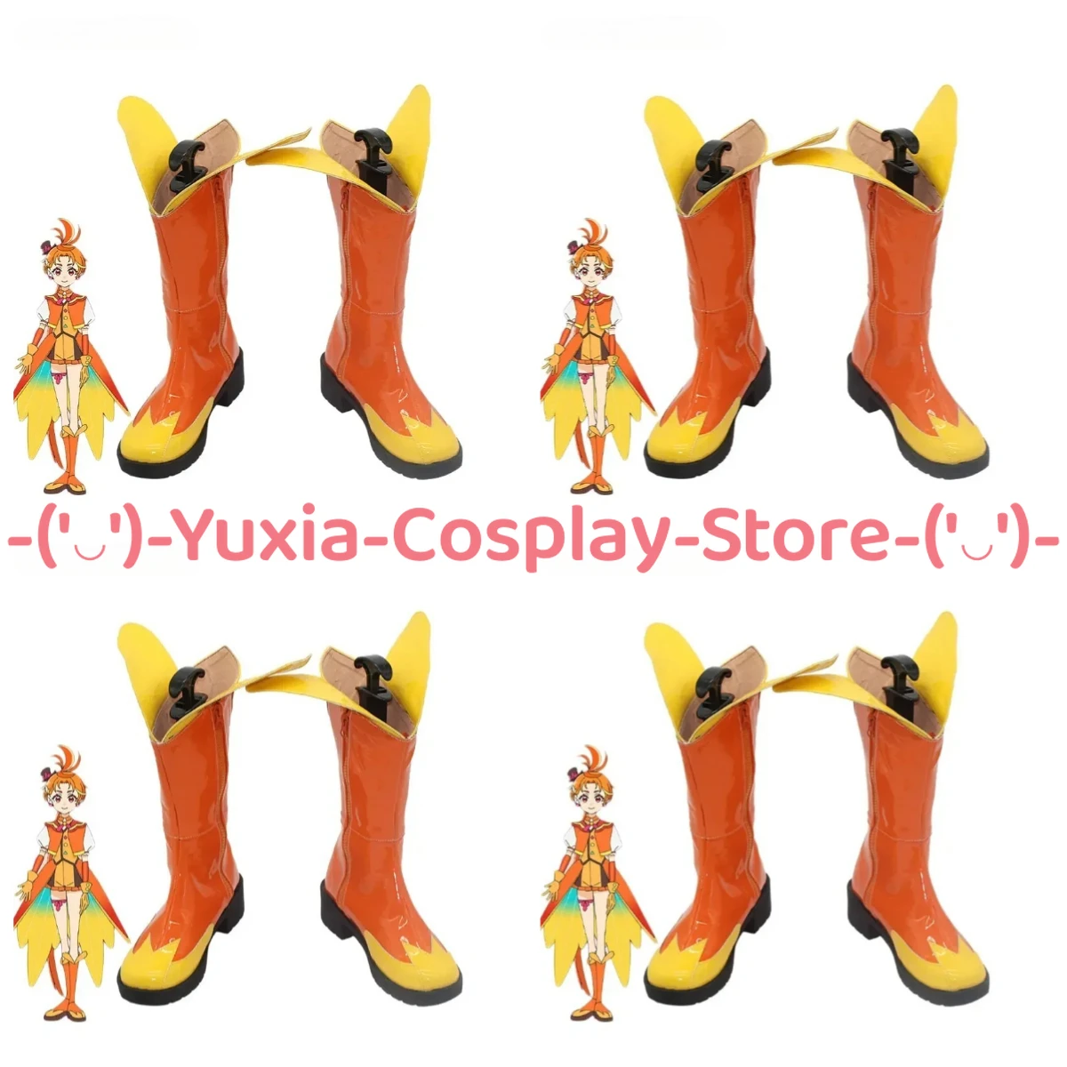 

Yuxiacosplay! Pretty Cure Cure Wing Cosplay Shoes Anime Game Character Prop PU Leather Boots Halloween Carnival Party Costume