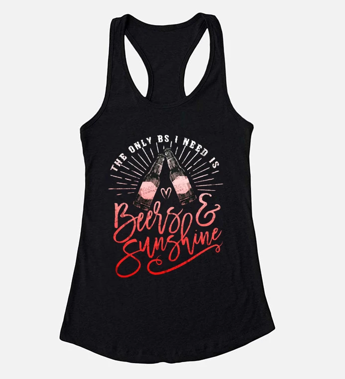 I Need Is Beers Sunshine Women's Tank Country Concert Tank Country Music Womens Tops Sexy Streetwear Country Festival Tops New