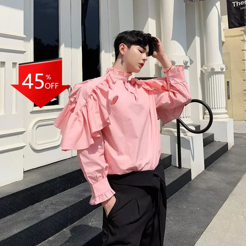 

Y2K Original Collar Flounce Shoulder זארה נשים חולצות 2022 shirts festival hombre zapatos hombre vestir kemeja pria korea style