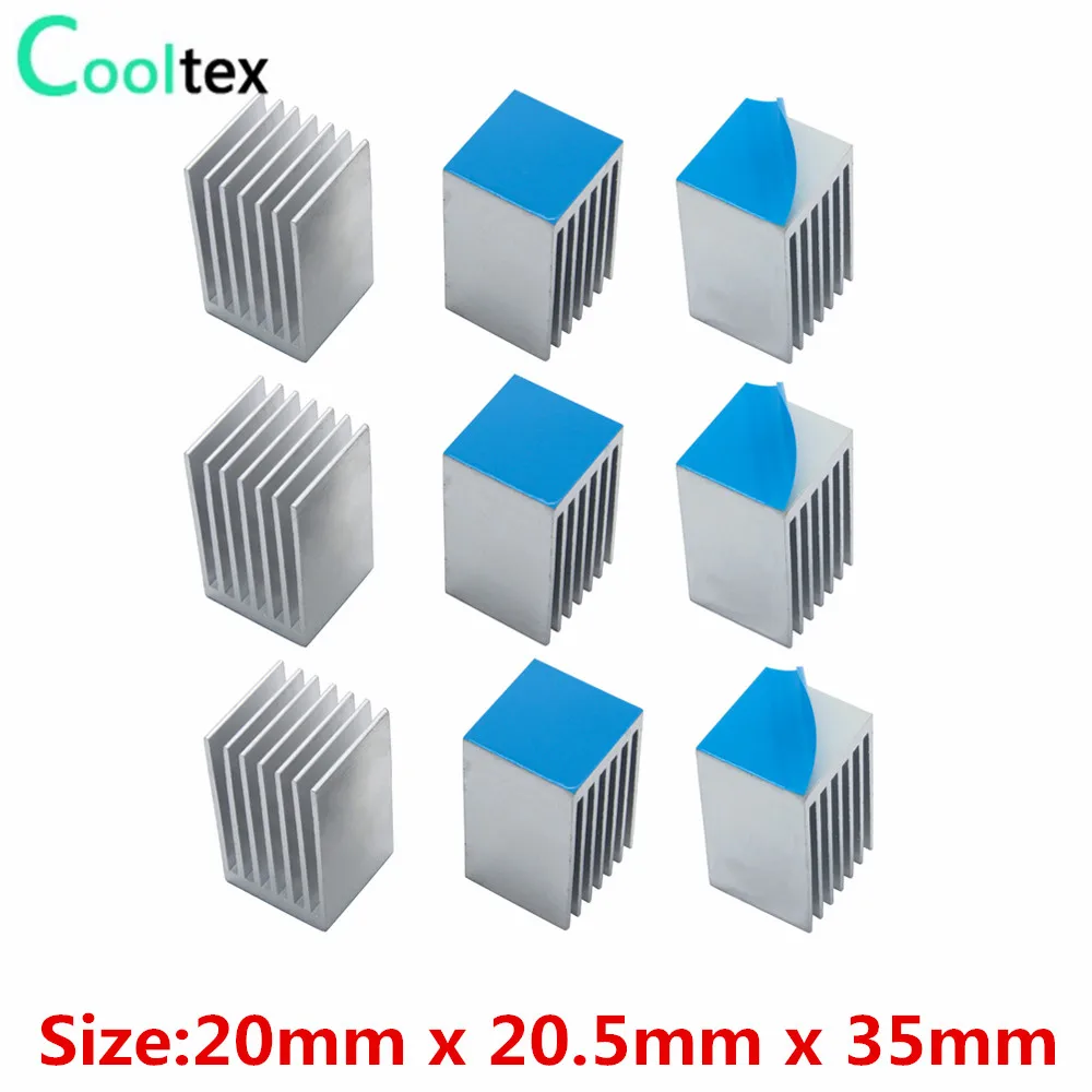 30pcs 20x20.5x35mm Aluminum Heatsink Heat sink Radiator for Electronic Chip IC MOS With Thermal Conductive Tape