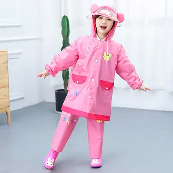 Voděodolný PVC pláštěnka s kapucí, přenosná skládací pláštěnka, lehká a odolná, nepromokavá pláštěnka pro školáky, růžová 6 nejlepší prodej Dámské PVC pláštěnky - №6