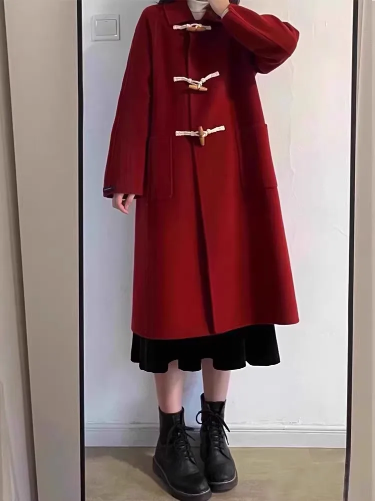 

Oaeal Hebert Sle Double Breasted Double Faced Camere Women's Coat Loose Woolen Outerwear Korean Sle Autumn Winter New...