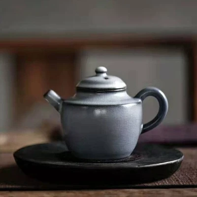 Old rock mud soda glaze open-piece ceramic pot, household small teapot
