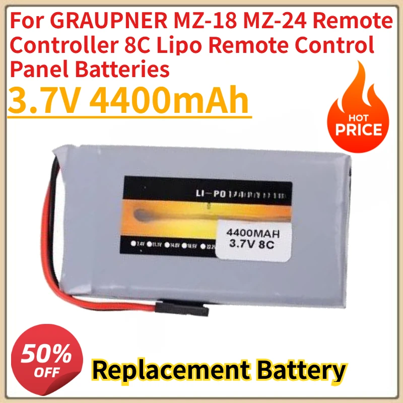 

New 3.7V 4400mah Battery For GRAUPNER MZ-18 MZ-24 Remote Controller 8C Lipo Remote Control Panel Batteries