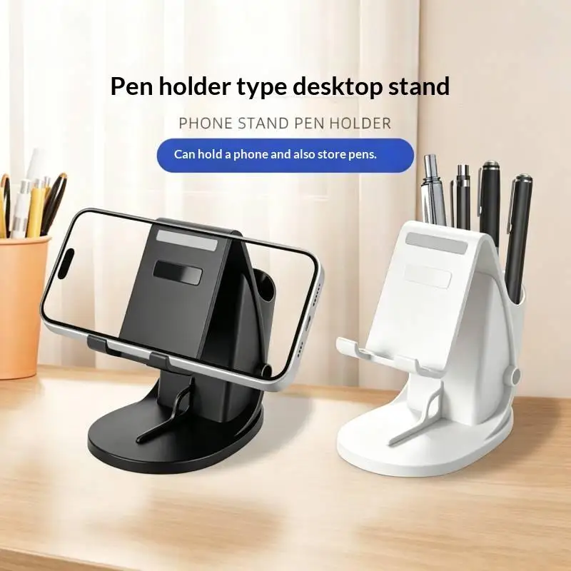 ∘Multifunctional Desktop Phone Stand with Pen Holder Stable Base Fits Mobile Phones Tablets for Home Office Desk