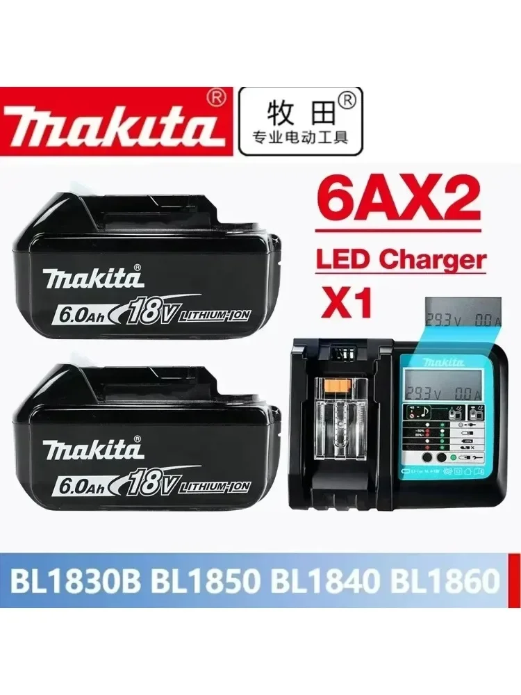100% Original Makita 6000mAh/5000mAh Makita 18V Akku BL1830B BL1850B BL1850 BL1840 BL1860 BL1815 Ersatz-Lithium-Akku