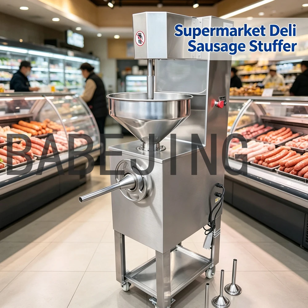 BABEJING Fully Automatic Sausage Filling Machine Industrial Commercial Pneumatic Quantitative Meat Linker for Business Use