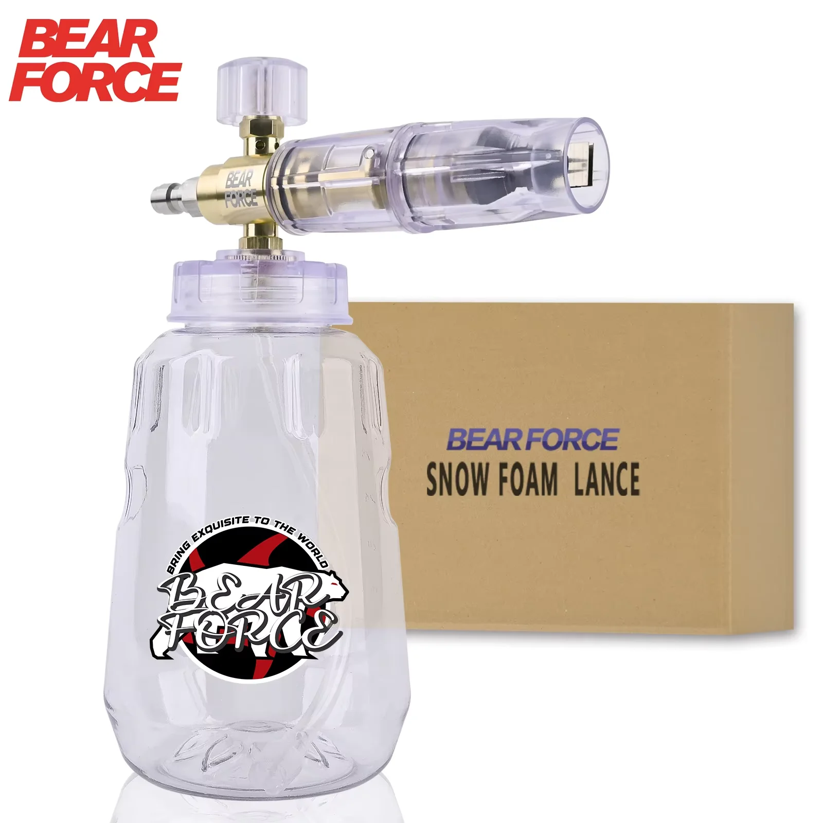 

Pressure Washer Foam Cannon Adjustable Foam Lance 1/4 Quick Connector Home Car Wash Foam Blaster Transparent Bottle Car Cleaning