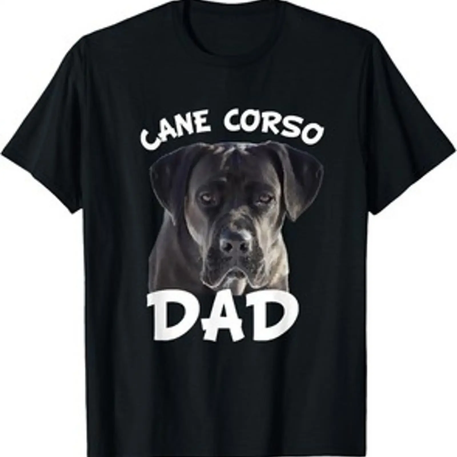 Camiseta unisex Cane Corso Dad negra, perro mastín italiano, regalo vintage, ropa de diseñador con gráfico, suave, informal, unisex