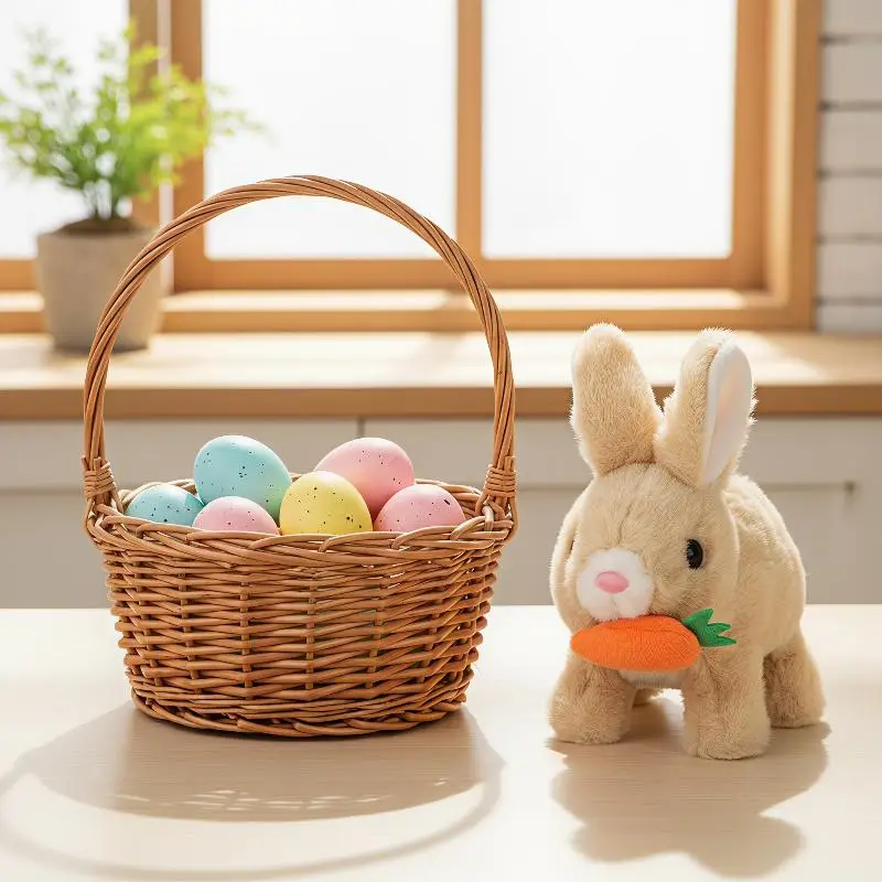 1Pcs Electronic Simulated Bunny Toy Interactive Soft Rabbit Plush Doll BPA-Free for Toddlers Home Play Birthday Gift